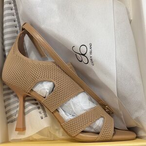 Cosy Island Beige Knit Slingback Heels